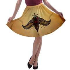 Abstract Decorative Design, Mandala A-line Skater Skirt