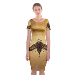 Abstract Decorative Design, Mandala Classic Short Sleeve Midi Dress