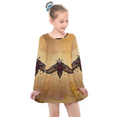 Abstract Decorative Design, Mandala Kids  Long Sleeve Dress