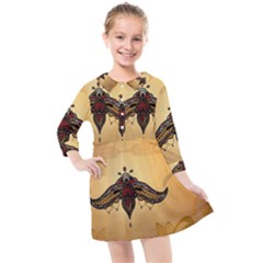 Abstract Decorative Design, Mandala Kids  Quarter Sleeve Shirt Dress