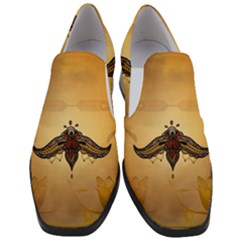 Abstract Decorative Design, Mandala Women Slip On Heel Loafers