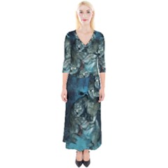 Aweome Troll With Skulls In The Night Quarter Sleeve Wrap Maxi Dress by FantasyWorld7