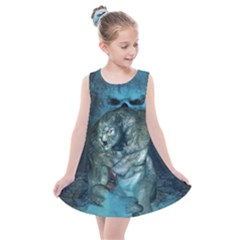 Aweome Troll With Skulls In The Night Kids  Summer Dress by FantasyWorld7