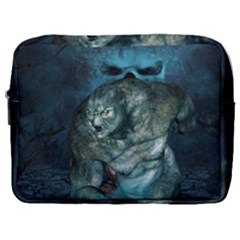 Aweome Troll With Skulls In The Night Make Up Pouch (large) by FantasyWorld7