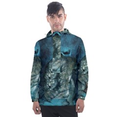 Aweome Troll With Skulls In The Night Men s Front Pocket Pullover Windbreaker by FantasyWorld7