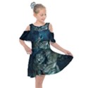 Aweome Troll With Skulls In The Night Kids  Shoulder Cutout Chiffon Dress View1