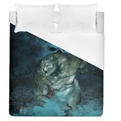 Aweome Troll With Skulls In The Night Duvet Cover (queen Size) by FantasyWorld7