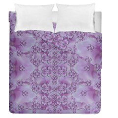 Baroque Fantasy Flowers Ornate Festive Duvet Cover Double Side (queen Size) by pepitasart