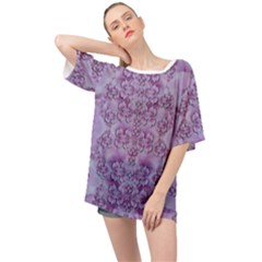 Baroque Fantasy Flowers Ornate Festive Oversized Chiffon Top