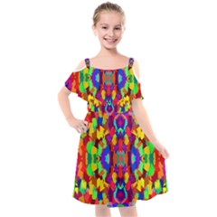 Ml 218 Kids  Cut Out Shoulders Chiffon Dress