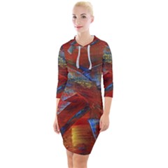 Electric Guitar Quarter Sleeve Hood Bodycon Dress by WILLBIRDWELL