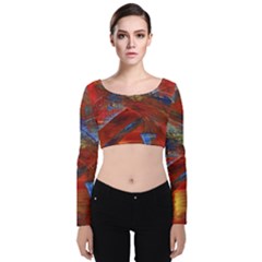 Electric Guitar Velvet Long Sleeve Crop Top by WILLBIRDWELL