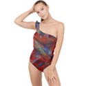 ELECTRIC GUITAR Frilly One Shoulder Swimsuit View1