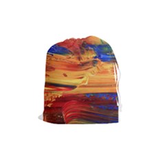 Rainbow Waves Drawstring Pouch (medium) by WILLBIRDWELL