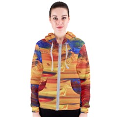 Rainbow Waves Women s Zipper Hoodie by WILLBIRDWELL