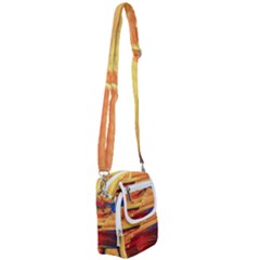 Rainbow Waves Shoulder Strap Belt Bag