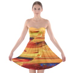 Rainbow Waves Strapless Bra Top Dress by WILLBIRDWELL