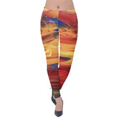 Rainbow Waves Velvet Leggings