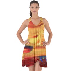 Rainbow Waves Show Some Back Chiffon Dress