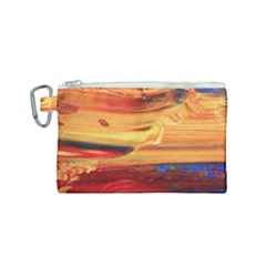 Rainbow Waves Canvas Cosmetic Bag (small) by WILLBIRDWELL