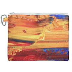 Rainbow Waves Canvas Cosmetic Bag (xxl) by WILLBIRDWELL