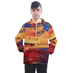 Rainbow Waves Men s Half Zip Pullover