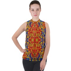 Ml 196 Mock Neck Chiffon Sleeveless Top by ArtworkByPatrick