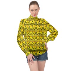 Emergency High Neck Long Sleeve Chiffon Top