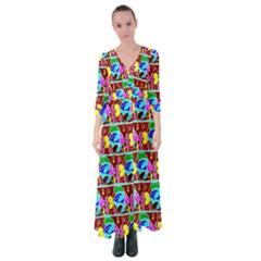 Fish 3 Button Up Maxi Dress