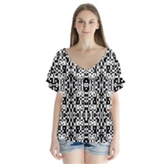 Bw 14 V-neck Flutter Sleeve Top by ArtworkByPatrick