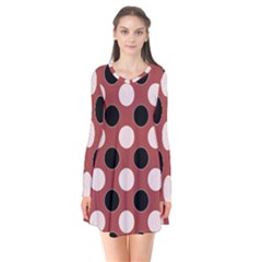 Dot 2 Dot Four Long Sleeve V-neck Flare Dress