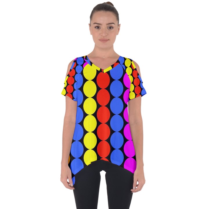 Dots 3d Cut Out Side Drop Tee