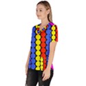 Dots 3d Women s V-Neck Scrub Top View2