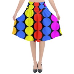 Dots 3d Flared Midi Skirt