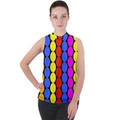 Dots 3d Mock Neck Chiffon Sleeveless Top by impacteesstreetwearsix