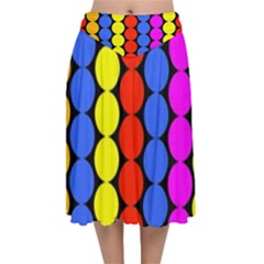 Dots 3d Velvet Flared Midi Skirt