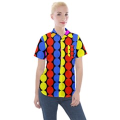 Dots 3d Women s Short Sleeve Pocket Shirt