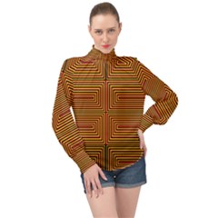 Hs Rby 7 High Neck Long Sleeve Chiffon Top