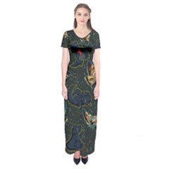 King And Queen Short Sleeve Maxi Dress by Mezalola