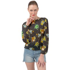 Electric Love  Banded Bottom Chiffon Top