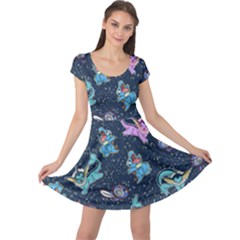 Water Type Cap Sleeve Dress by Mezalola