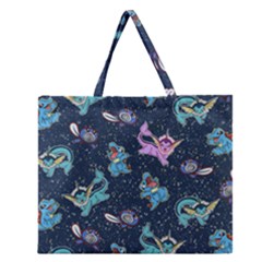 Water Type Zipper Large Tote Bag by Mezalola