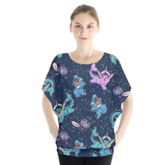 Water Type Batwing Chiffon Blouse