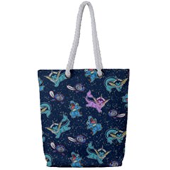 Water Type Full Print Rope Handle Tote (small) by Mezalola