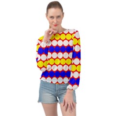 Dots 2 Colours Banded Bottom Chiffon Top