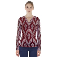 Baroque Mill Fabric V-neck Long Sleeve Top by DeneWestUK