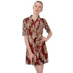 Baroque Mill Fabric Belted Shirt Dress