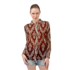 Baroque Mill Fabric Long Sleeve Chiffon Shirt