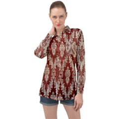 Baroque Mill Fabric Long Sleeve Satin Shirt