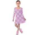 In The Pink 2 Kids  Long Sleeve Velvet Dress View1